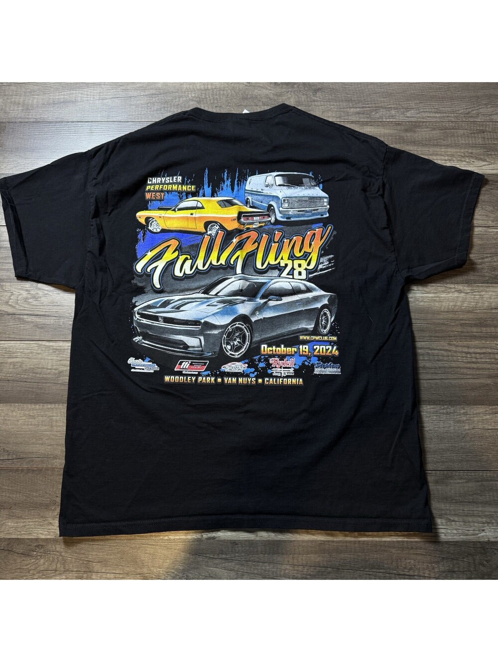 Chrysler Performance West Fall Fling 28 T-Shirt XL Mopar Car Show Van Nuys CA